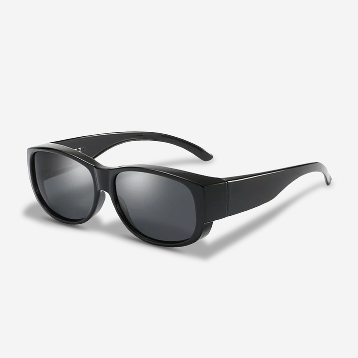 ClipShades Elegant Overlay Sunglasses for Glasses Wearers, view 7 - Elena Harper