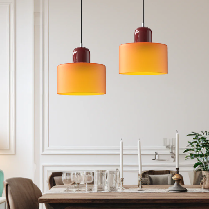 Retro Glass Pendant Lamp with Adjustable Cord