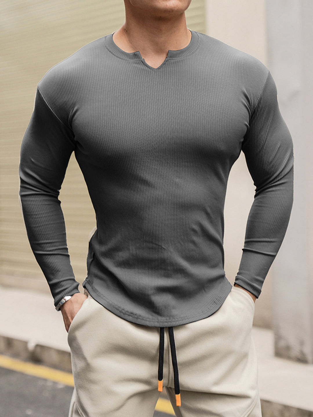 RibFlex Muscle V-Neck Long Sleeve