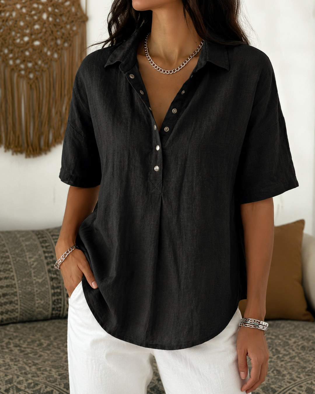 Helena™ | Airy Linen Blouse