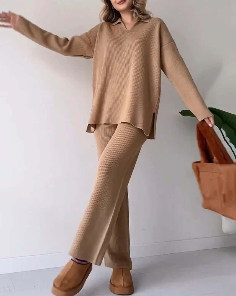 Women's Ribbed Knit Loungewear Set