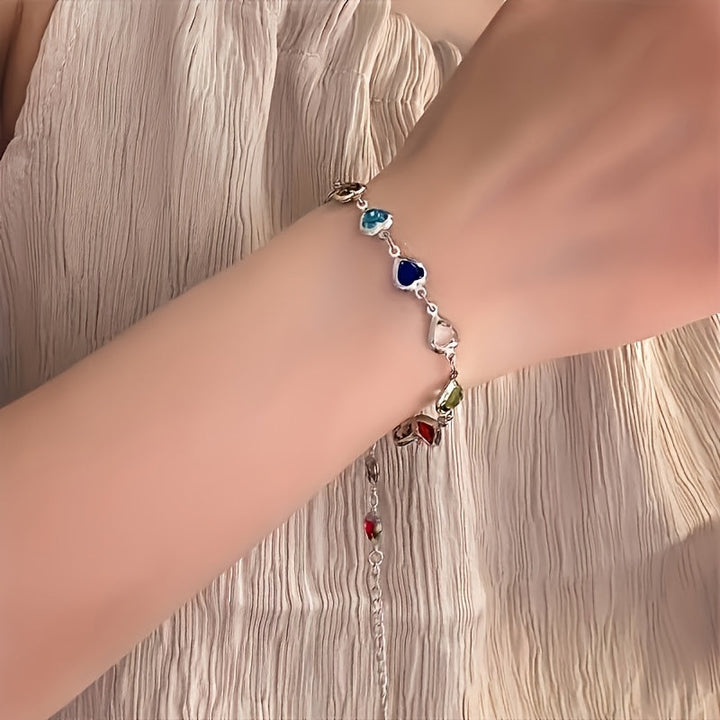 Gail Stylish Multicolor Heart Shape Bracelet, view 3 - Elena Harper