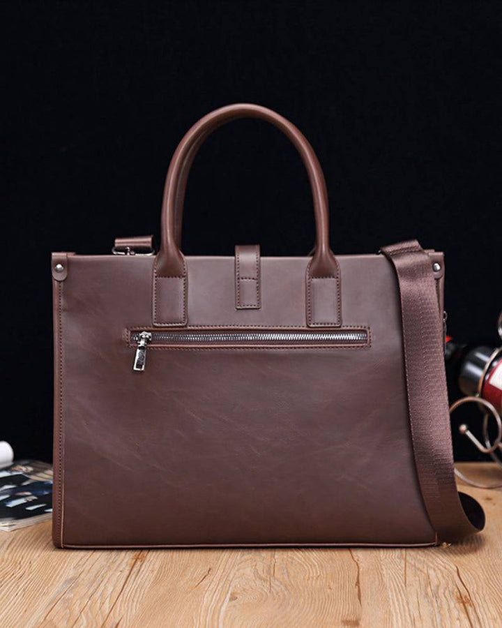 Emma & Rose Manhattan Roger™ business case with sleek leather design, handle, and multiple compartments for organizing documents.