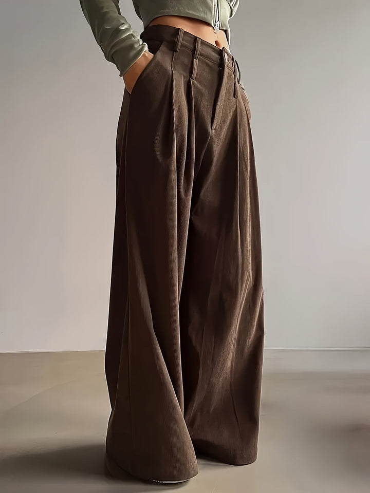 Celia Pleated Wide-Leg Trousers, view 9 - Elena Harper