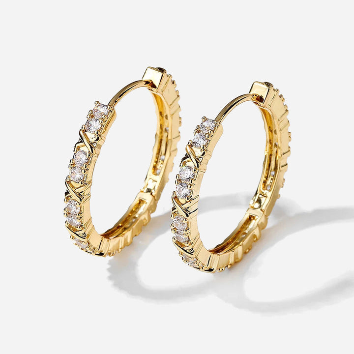 Aurelisse™  |  Zirconia Cross Earrings Gold