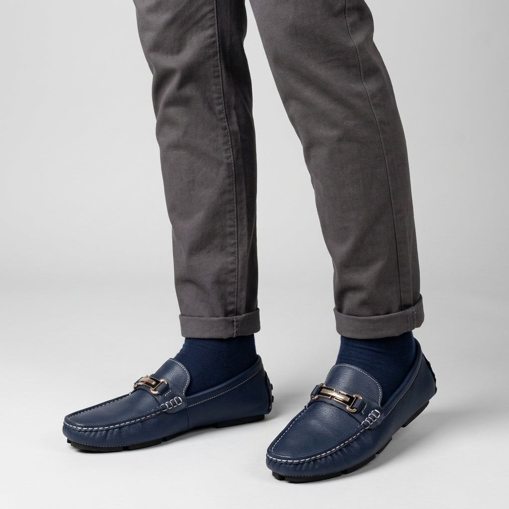 Harrington Oxford | Pebbled Slip On Loafers For Men