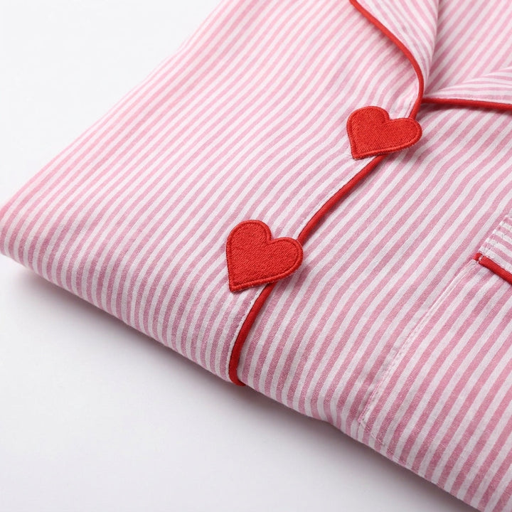 Pajama Set Two Piece Heart Button Lounge Set