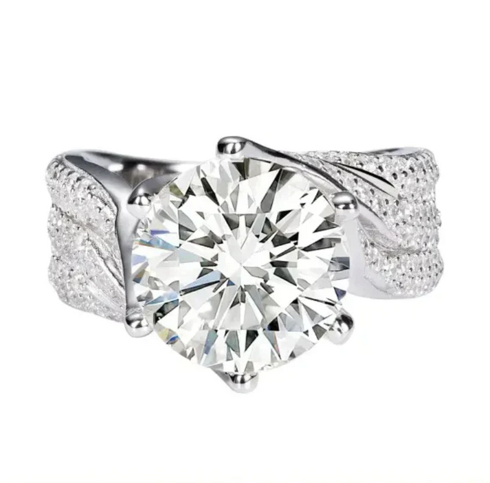 Halyna 3-Carat Super Flash Moissanite Ring - Elena Harper