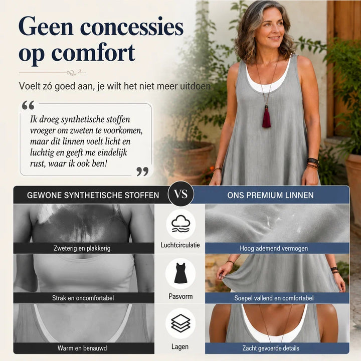 Claudia™ | Sleeveless Belly-Covering Midi Dress with Pockets