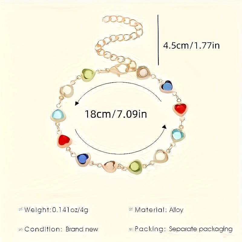 Gail Stylish Multicolor Heart Shape Bracelet, view 4 - Elena Harper