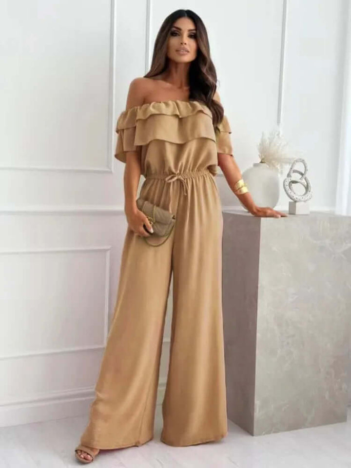 Women's Off-The-Shoulder Wide-Leg Jumpsuit, view 2 - Elena Harper