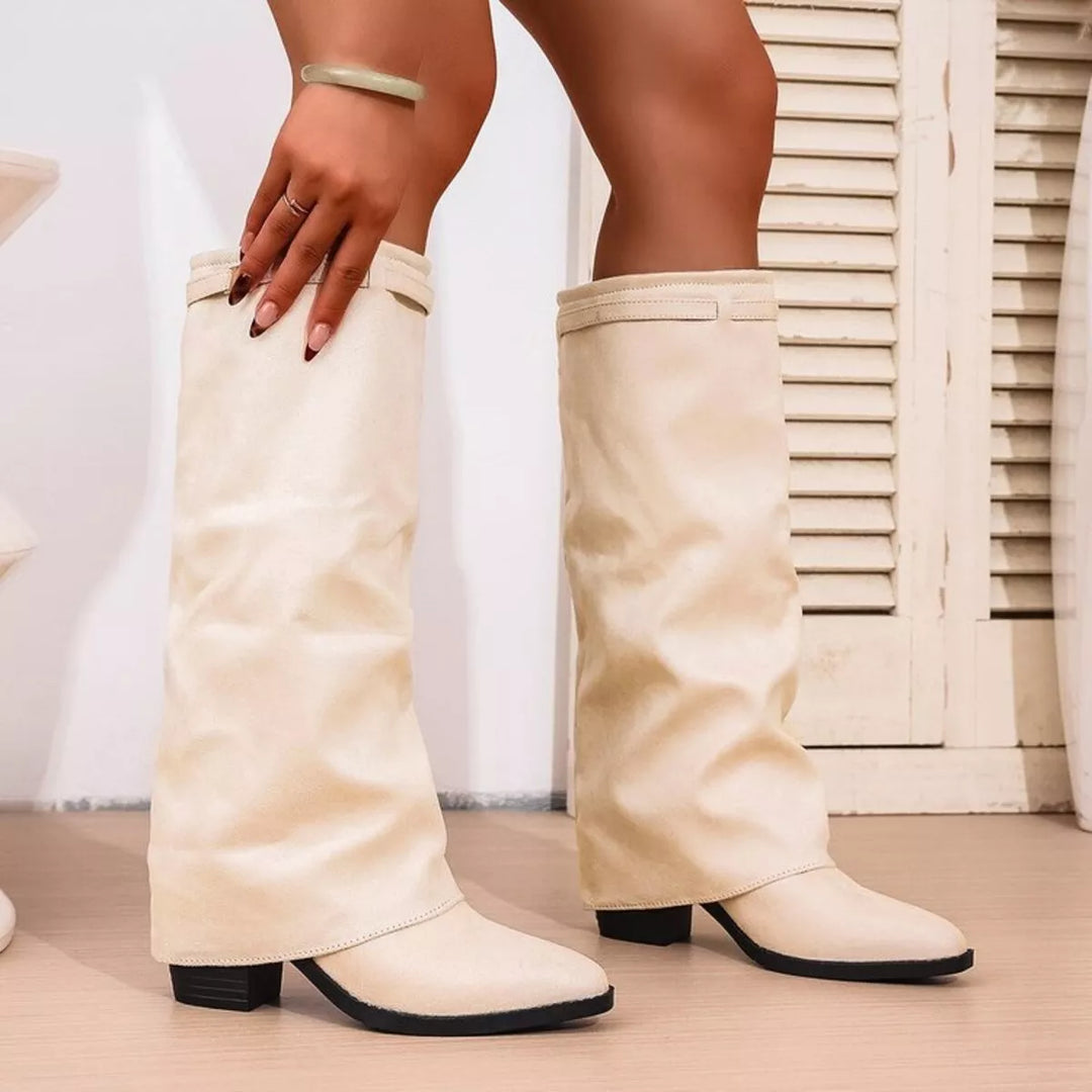 Shannon | Point Toe Block Heels Boots