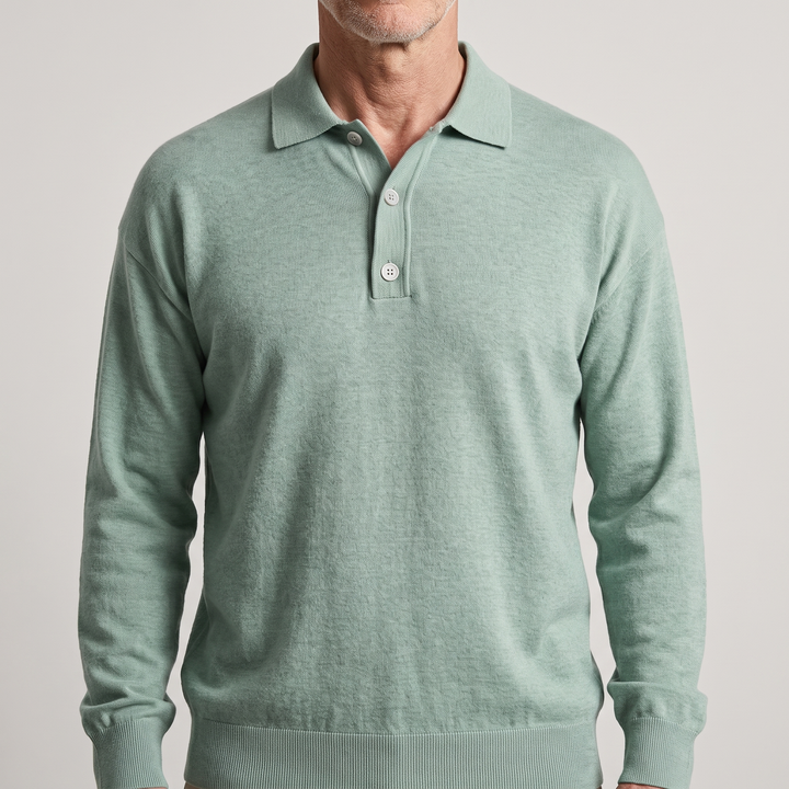 Niklas Elegant Men's Polo Shirt Made of Soft Wool-Cotton Blend - Elena Harper
