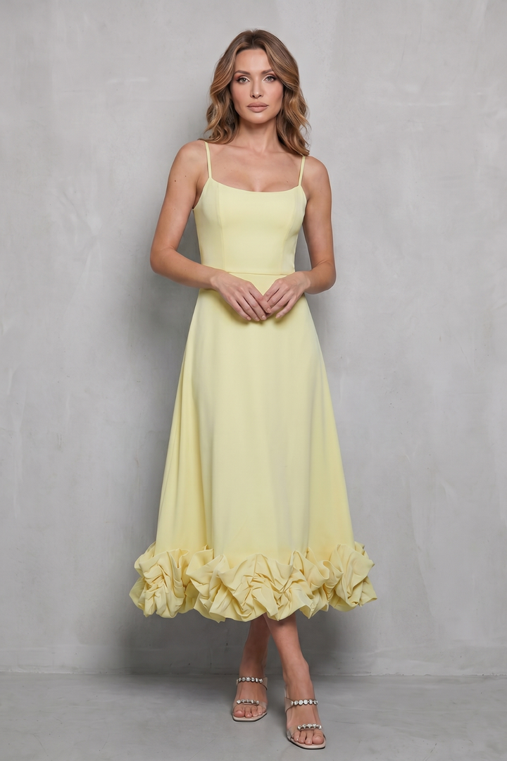 Elowenne – Romantic ruffle hem – Sleeveless midi dress