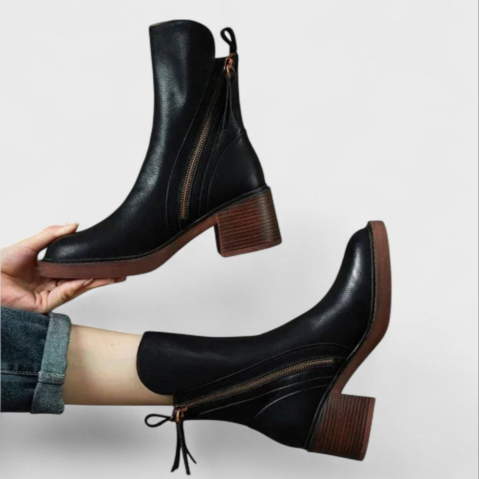 Garciel Leather Ankle Boots - Elena Harper