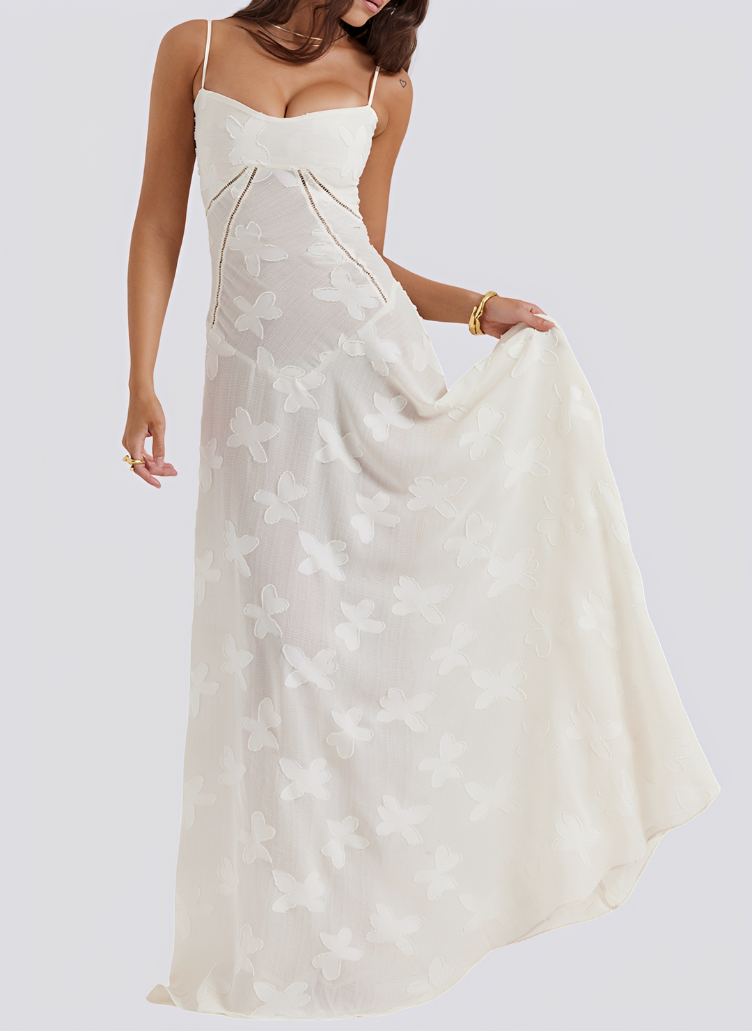 Lucia Elegant Fitted Maxi Dress for Women, view 4 - Elena Harper