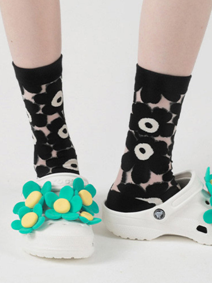 Patchwork Flower Crystal Socks, view 7 - Elena Harper
