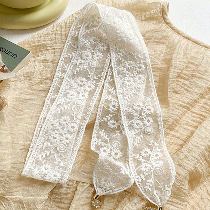 Elegant Embroidered Flower Scarf