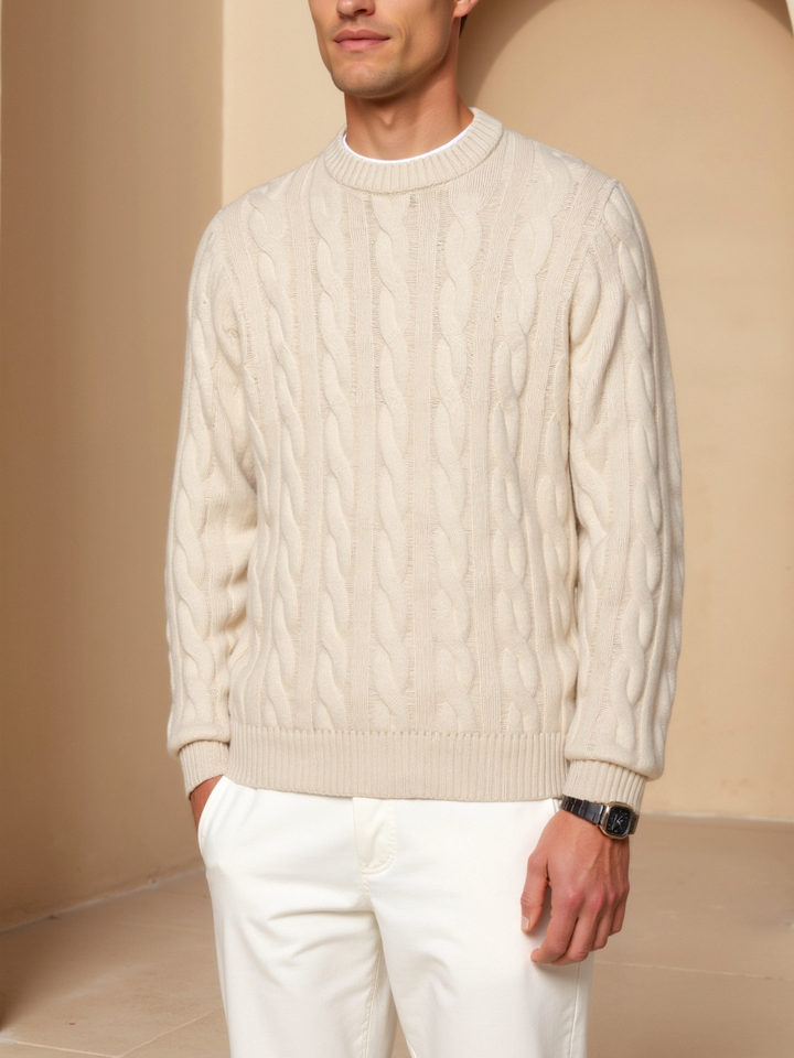 Emma & Rose cashmere cable knit sweater — premium winter jumper