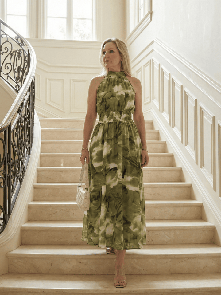Sylin™  |  Gathered Halter Midi Dress