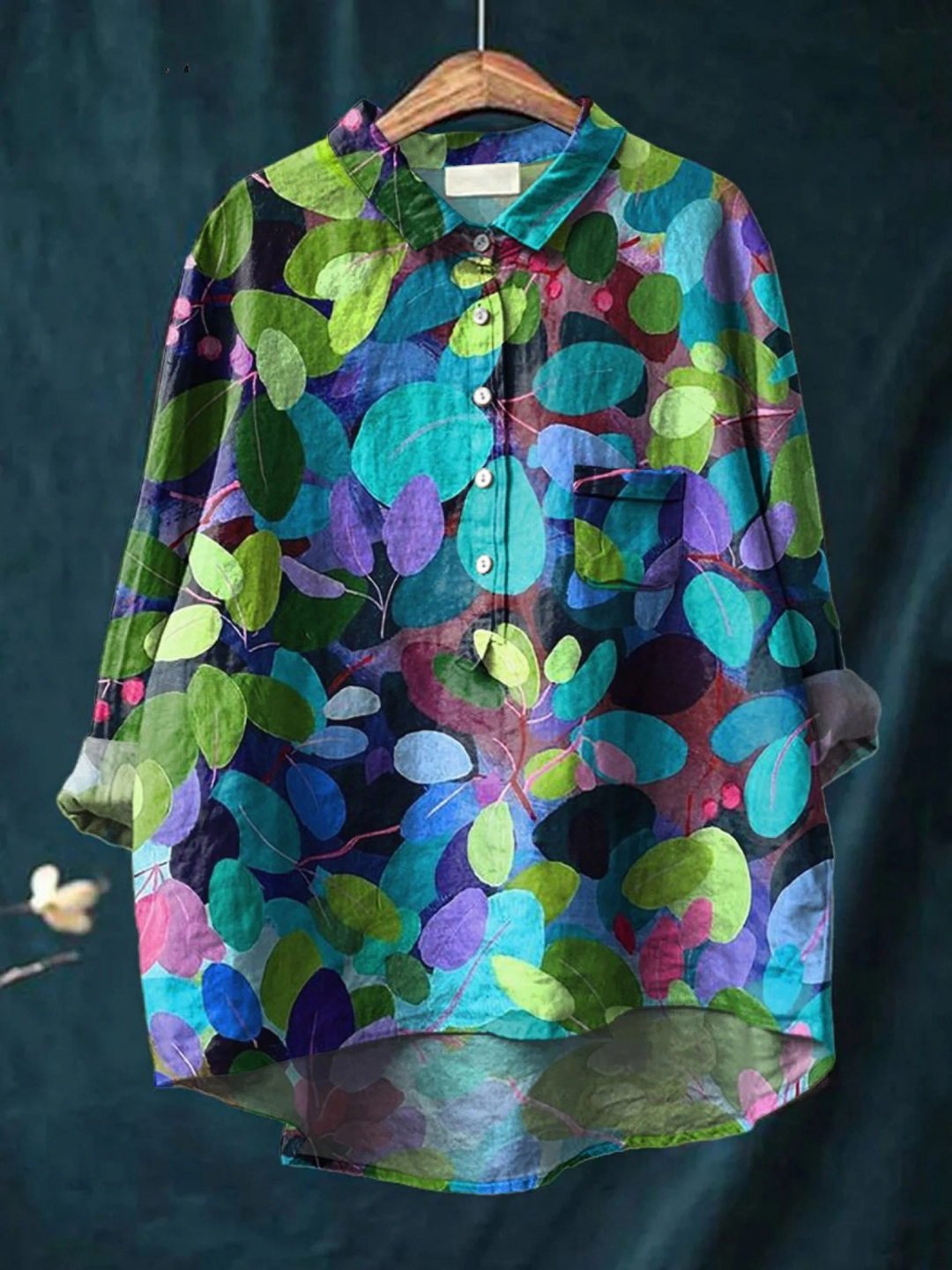 Adriana Summer Forest Art Printed Women's Casual Shirt - Elena Harper