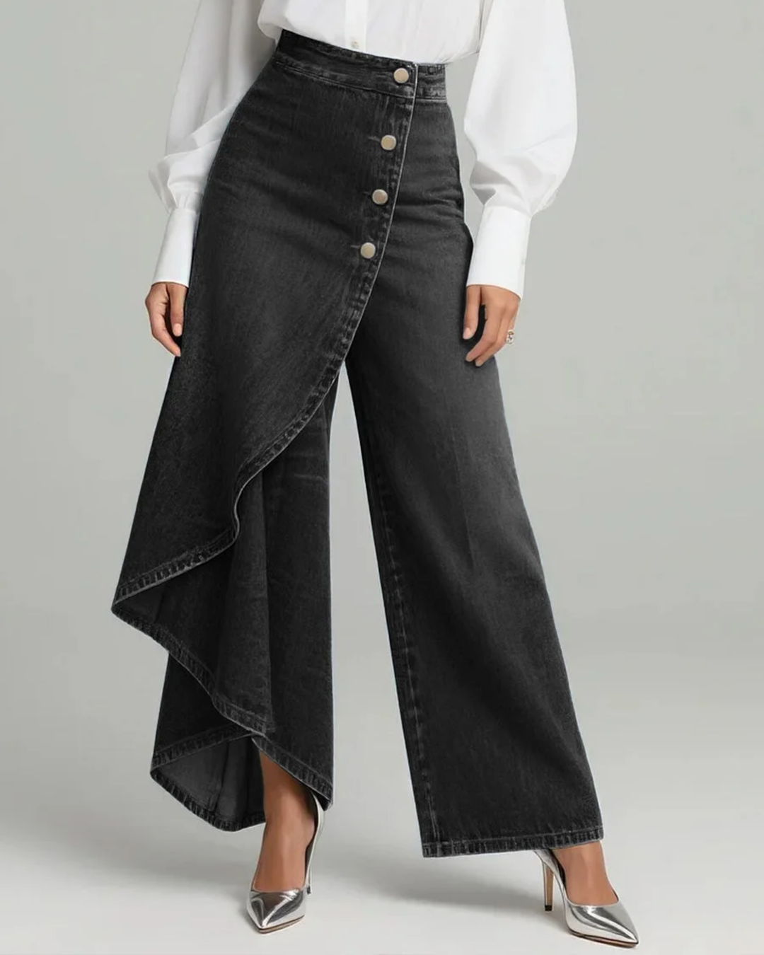 Ashley Denim Wrap Trousers - Elena Harper