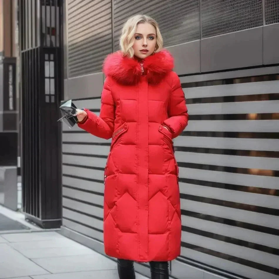 Estelle - Chic Down Jacket with Warm Fur