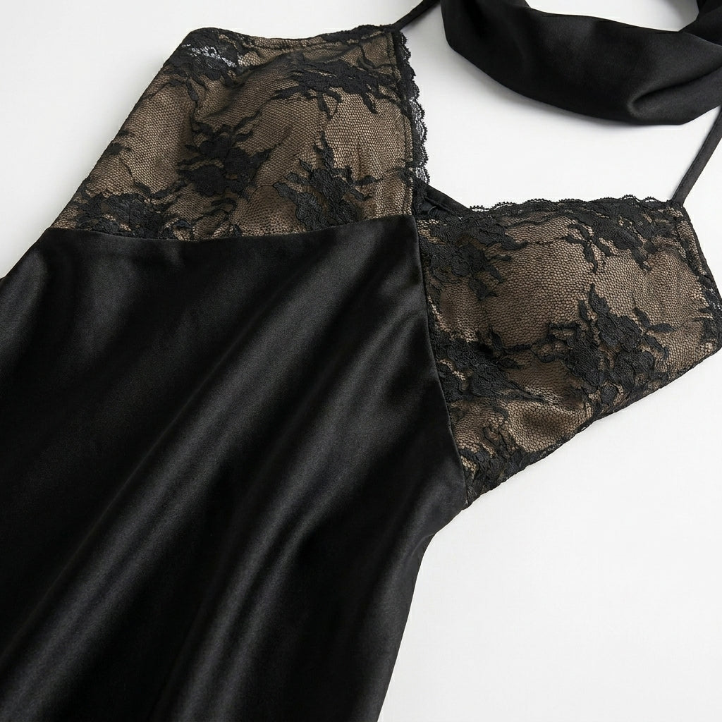 Black Cowl-Neck Wedding Guest Evening Dress