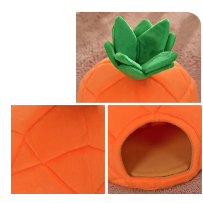 Unisex Pineapple Cat Cave - Cozy Pet Retreat for Cats & Small Dogs