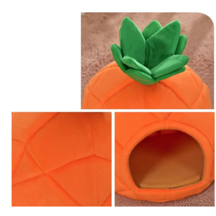 Unisex Pineapple Cat Cave - Cozy Pet Retreat for Cats & Small Dogs