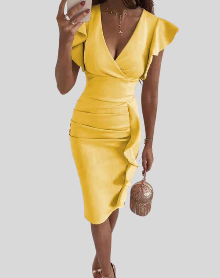 Women's Bodycon Dress with Ruffles