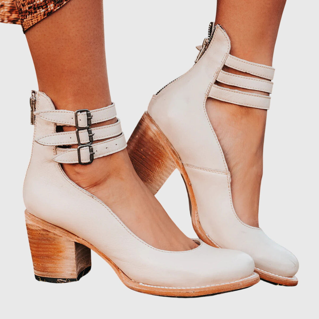 Nina - Women's Elegant Block Heel Pumps with Comfort Padding
