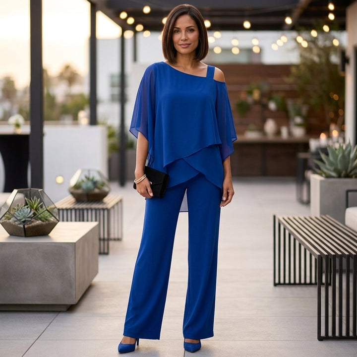 Blue Evening Two Piece Set Elegant Formal Co Ord Occasion