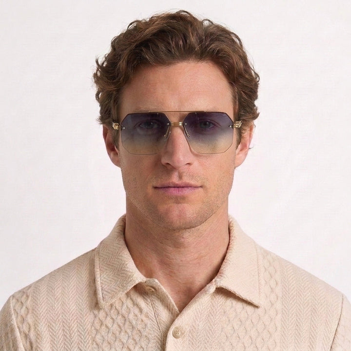 Geometric Gradient Sunglasses for Men