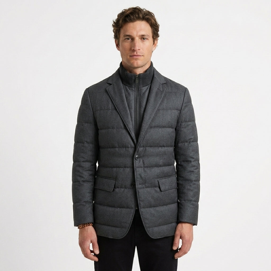 Quilted Blazer with Zipped Insert