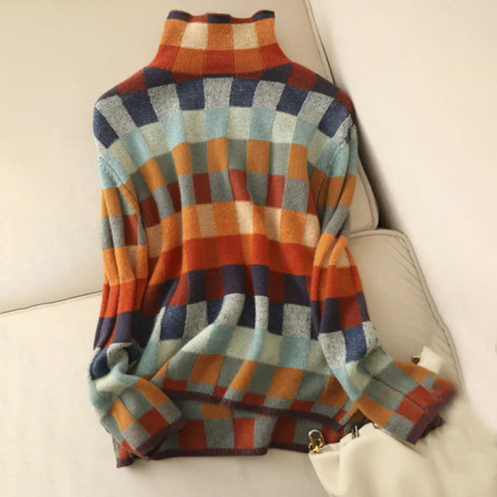 Colourful Check Knit Jumper