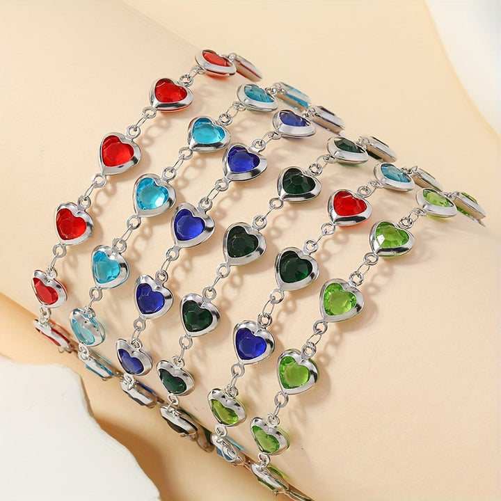 Elegant Stainless Steel Multicolor Heart Link Clutch Bracelet - Elena Harper