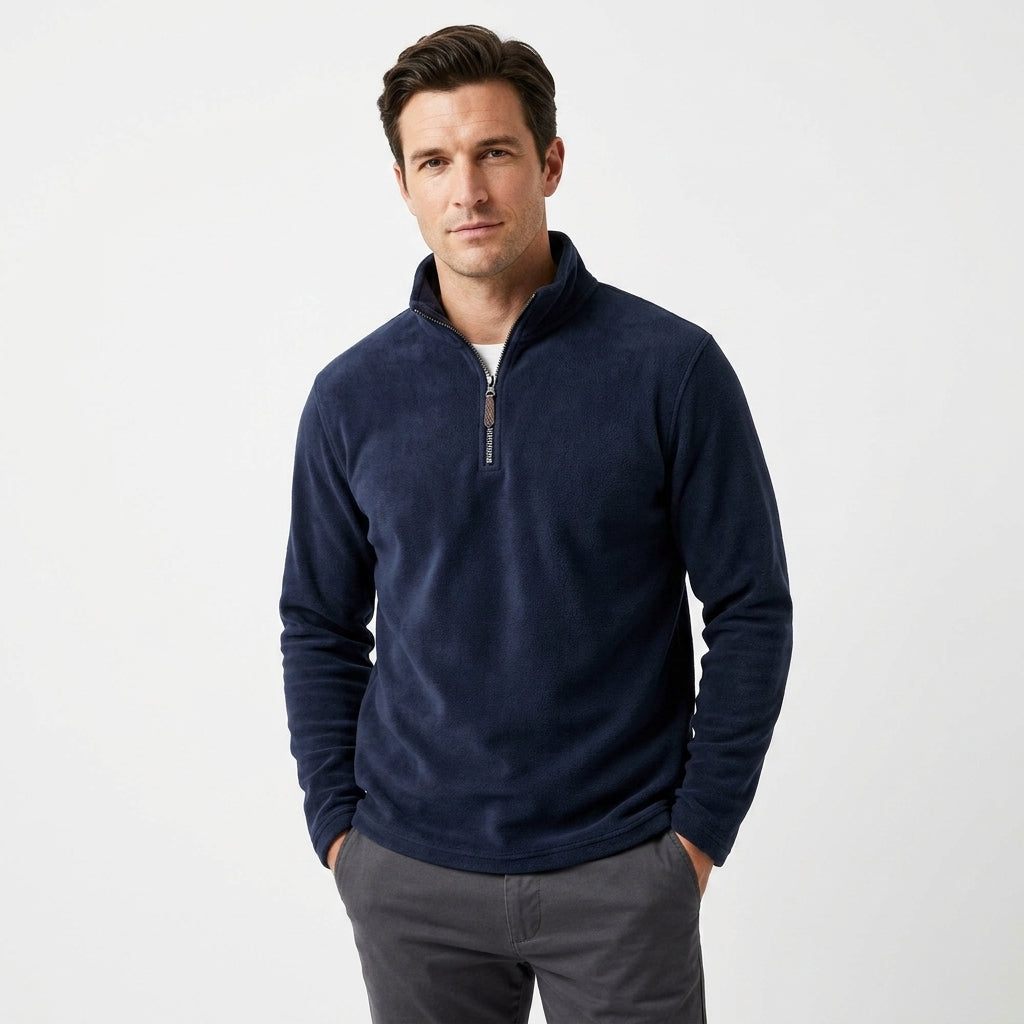 FLEECE ZIP HENLEY SWEATSHIRT FOR MEN