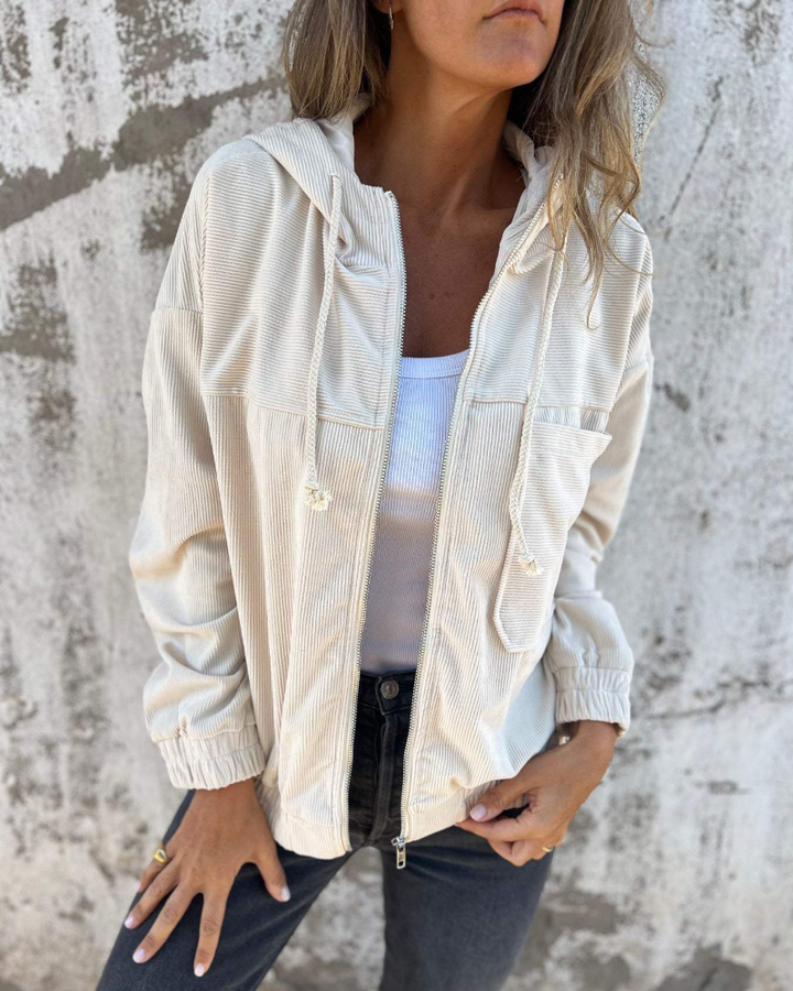 Ella™  |  Cord Zip-up Hoodie