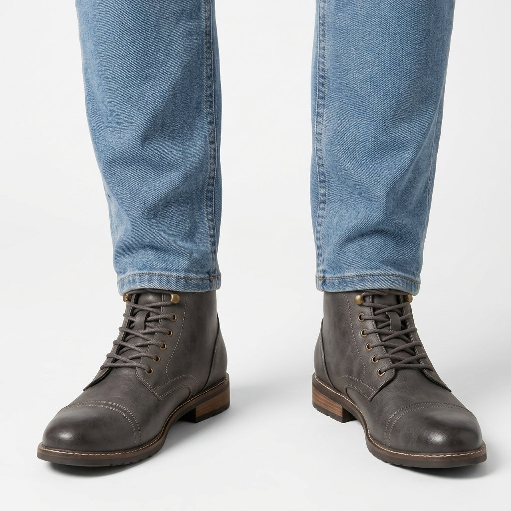 Men's Faux Leather Chukka Boots