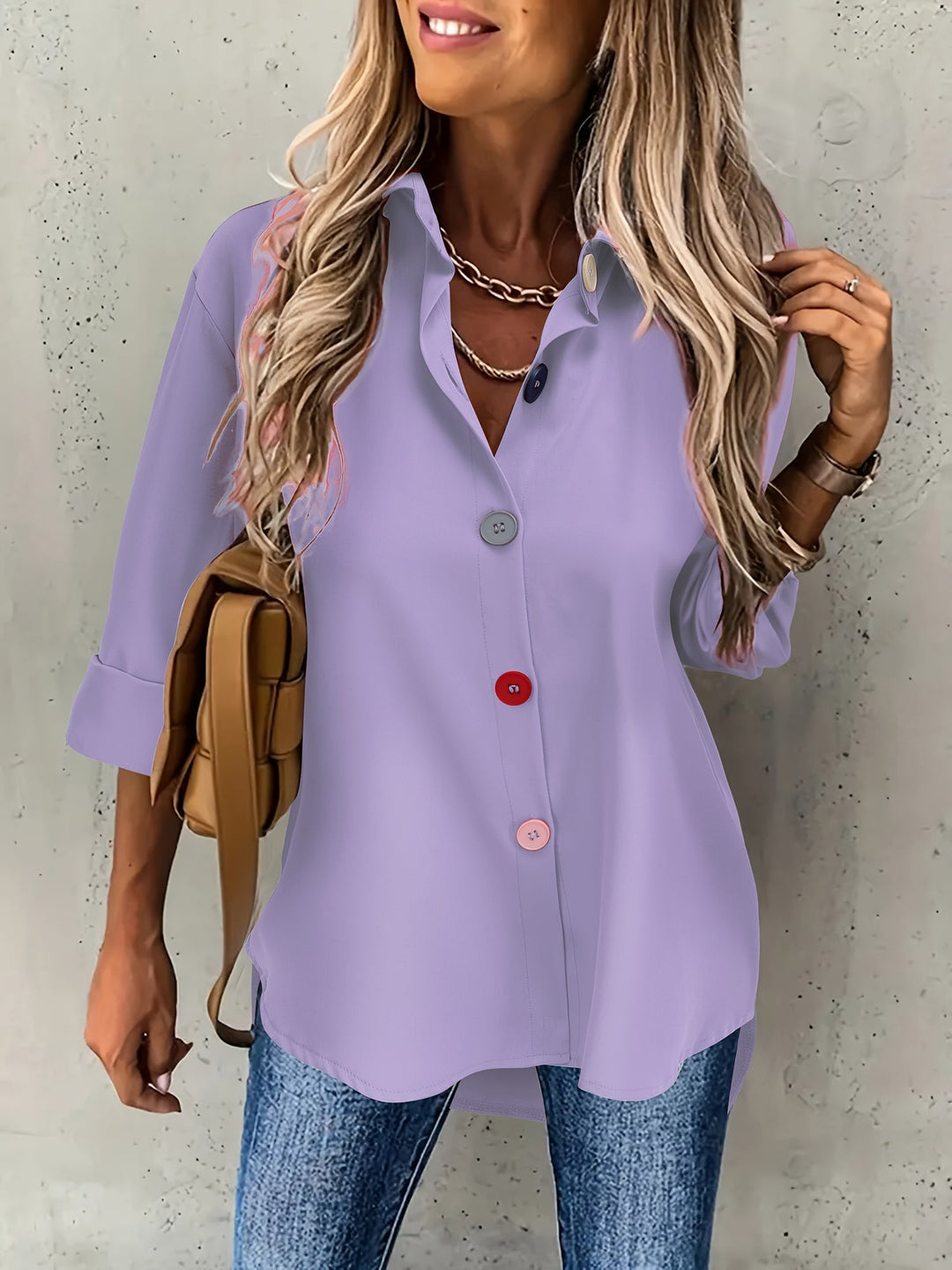 CHIC BLOUSE WITH BUTTONS FOR WOMEN