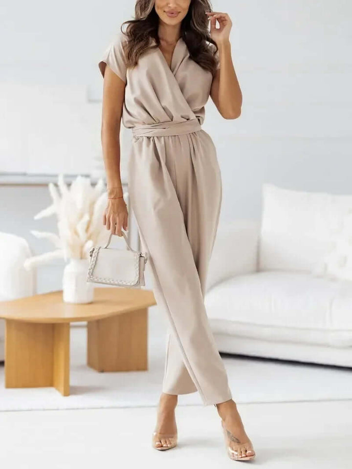 Tailored Wrap Jumpsuit, view 6 - Elena Harper