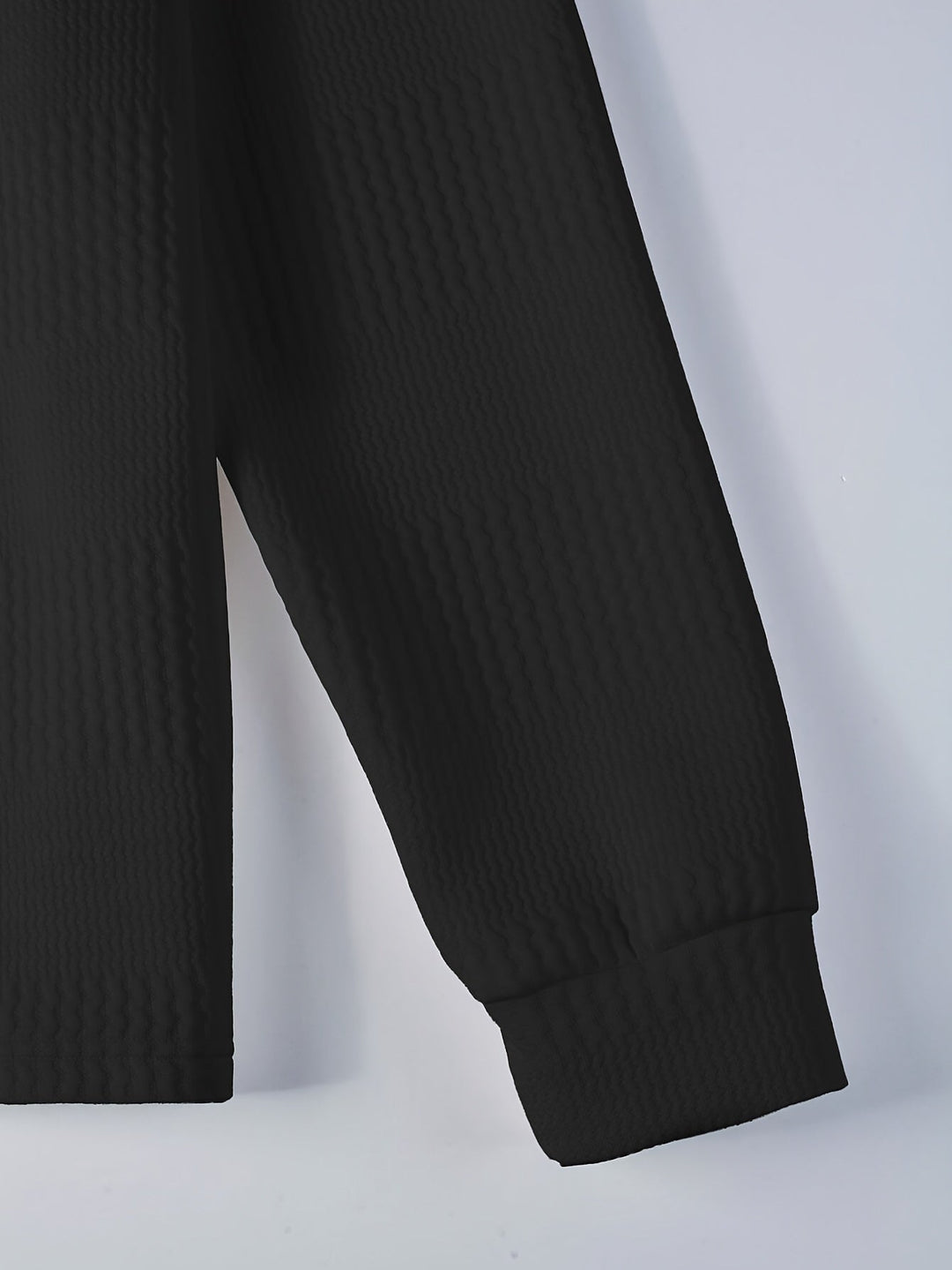 Fletcher Textured Long-Sleeve Polo Shirt, view 10 - Elena Harper