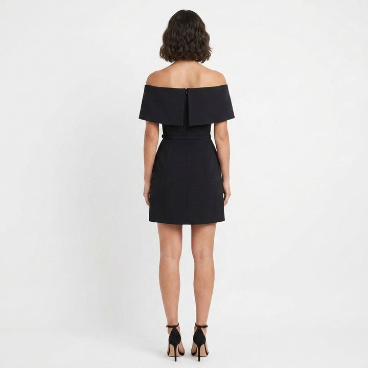 Black Off Shoulder A Line Dress