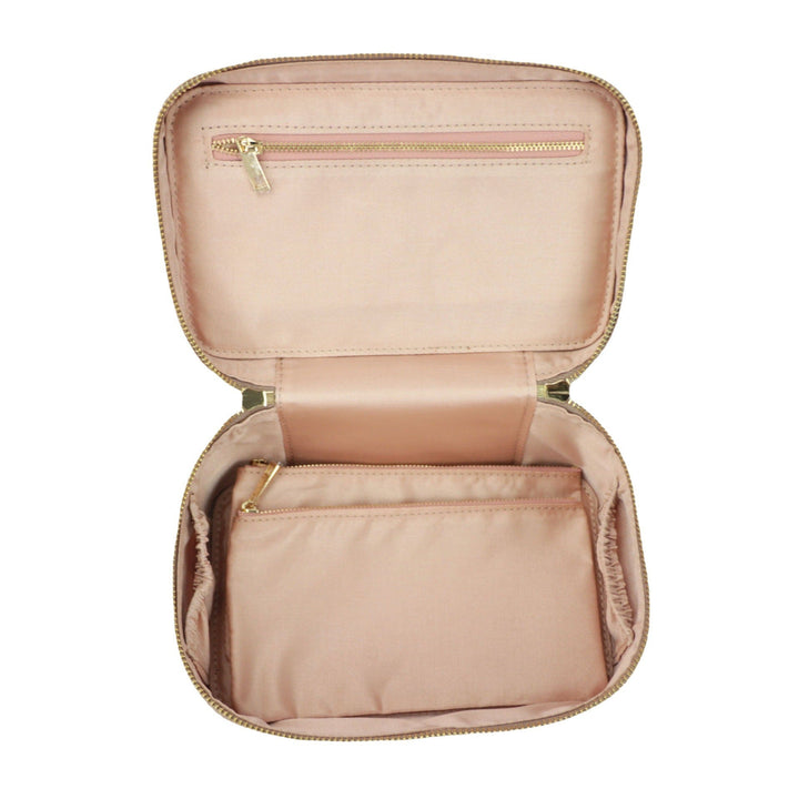 Travel Toiletry Bag in Split Leather – Portable Genuine Leather Toiletry Bag