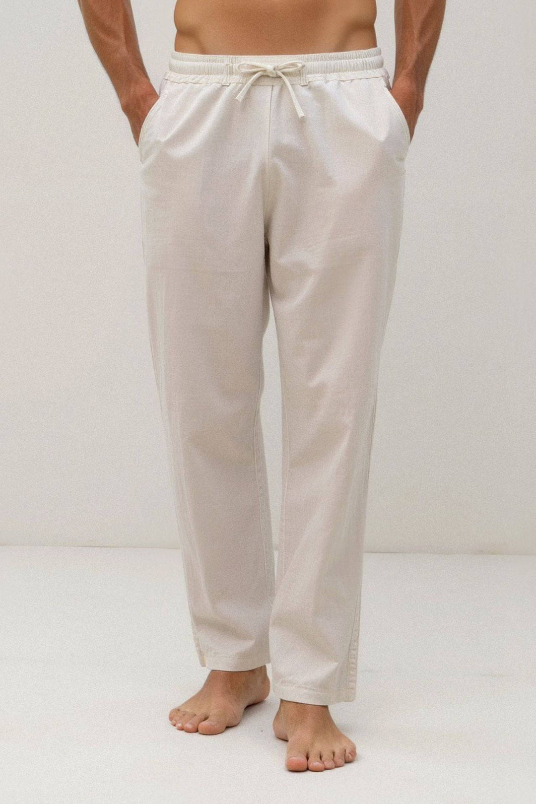 Nash™ Drawstring Pants by Emma & Rose Manhattan, featuring relaxed fit and adjustable waist in soft fabric, shown on a model.