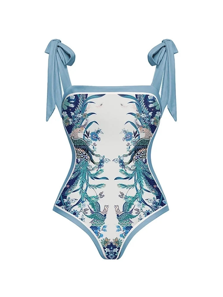 Reversible Tie Back Swimsuit and Skirt Set