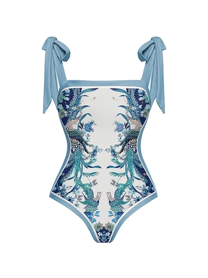 Reversible Tie Back Swimsuit and Skirt Set
