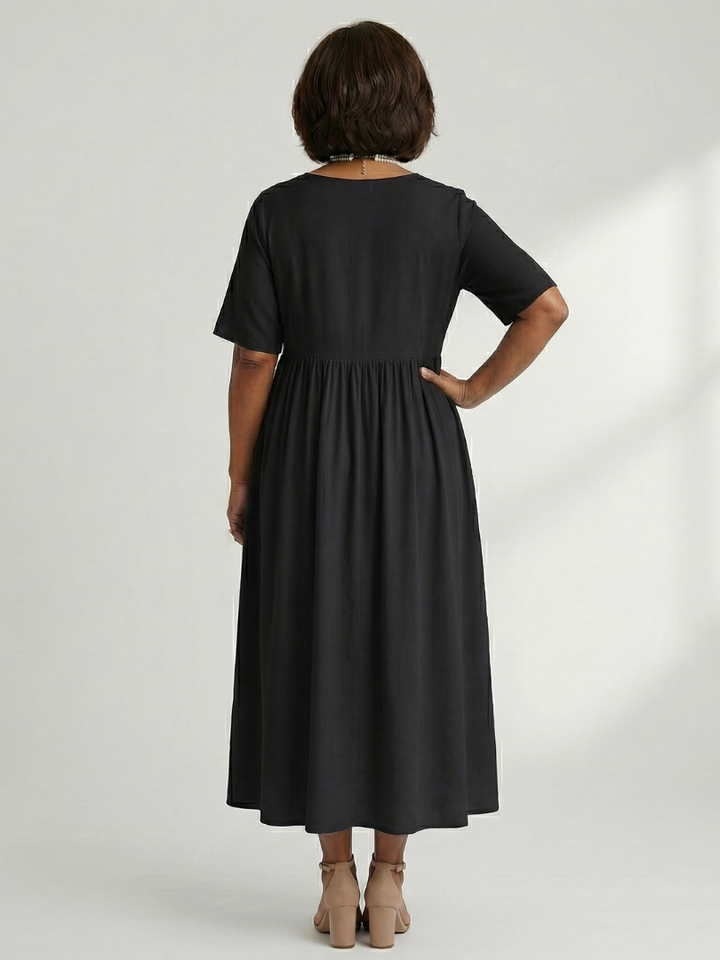 Ciren Simple Gather Midi Dress - Elena Harper