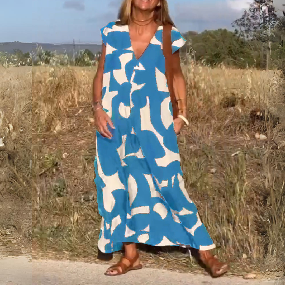 Elena™  |  Printed Dress V-neck